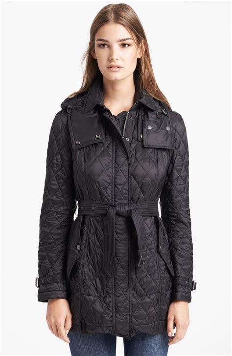 burberry black finsbridge belted quilted|Burberry Black Finsbridge Belted Quilted Check Jacket .